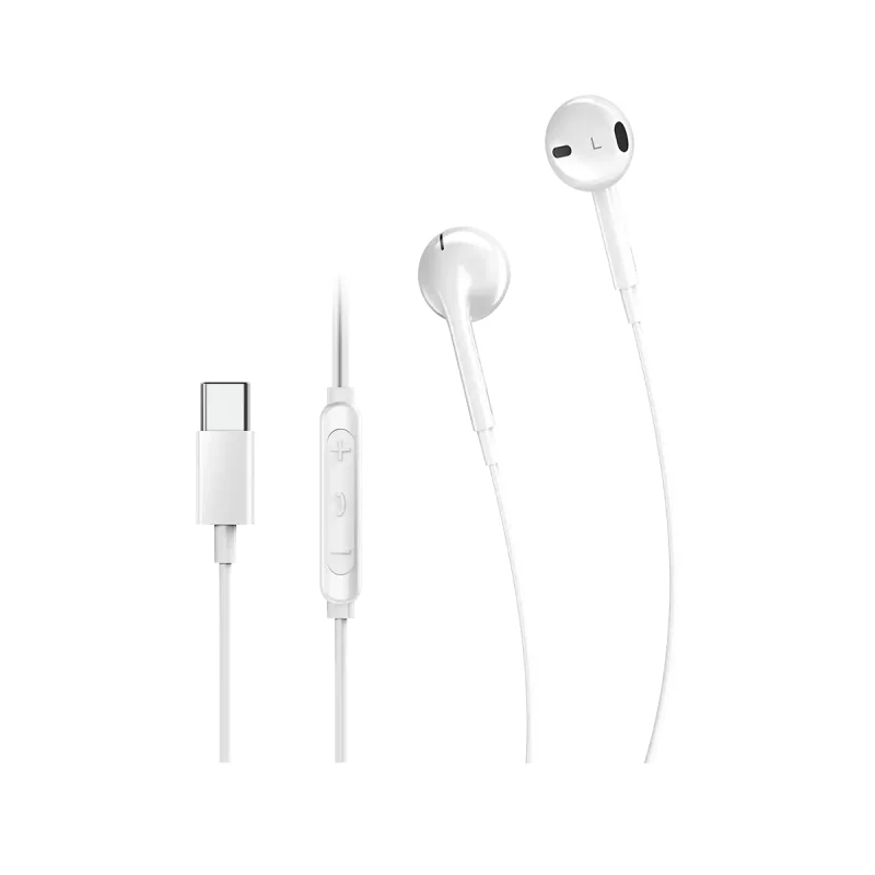 Genius Computer Technology HS-M365B USB-C In-Ear Wired Earbuds with In-Line Microphone and Volume Controls Black - Image 2
