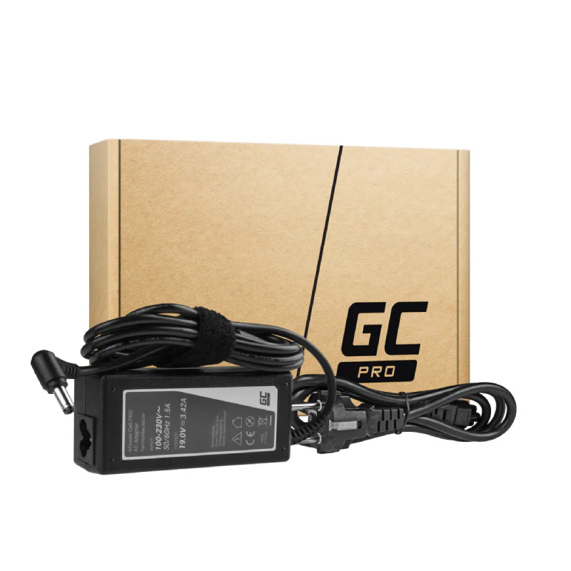 Green Cell PRO Charger / AC Adapter 19V 3.42A 65W for Asus R510C R510L R556L X550C X550L Toshiba Satellite C650 L750