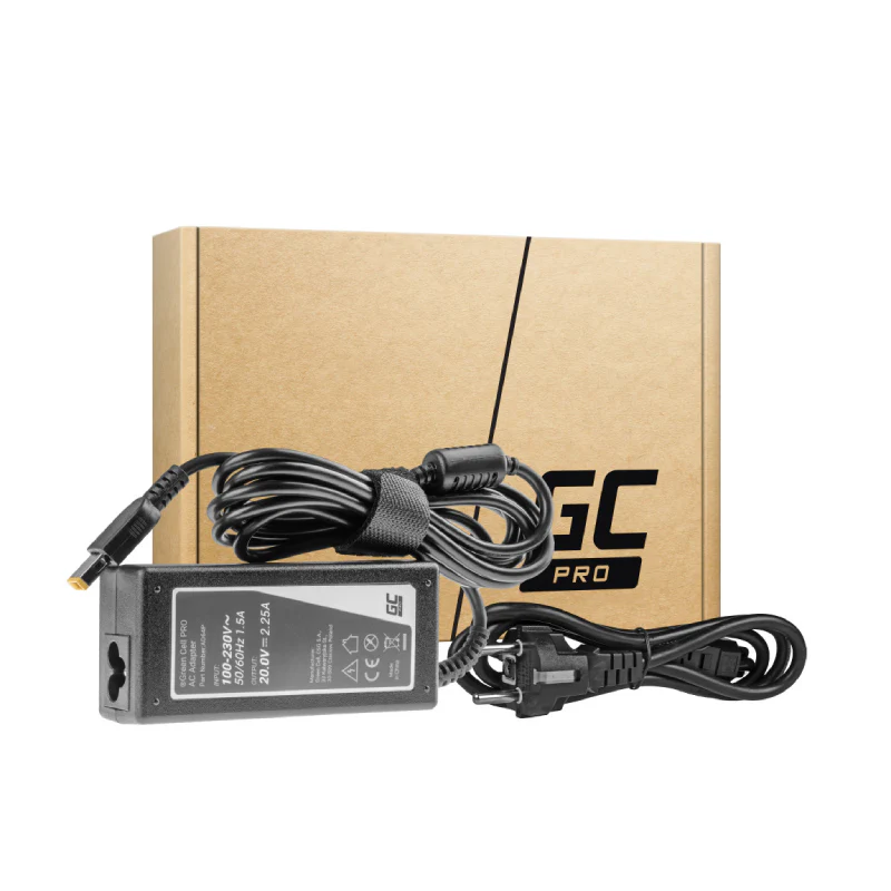 Green Cell PRO Charger / AC Adapter 20V 2.25A 45W for Lenovo G40-30 G50-30 V110-15IAP V130-15IGM Yoga 300-11IBR ThinkPad X240