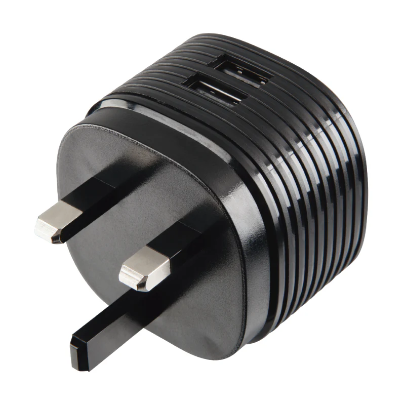 Hama Dual USB-A Wall Plug Charger, 2 x USB-A, UK Plug, 2.4A