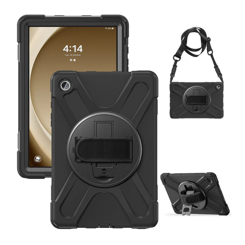 MaxCases Shield Case for Samsung Galaxy Tab A11 PLUS w/ Hand strap, shoulder strap & screen protector (Black) - Image 5